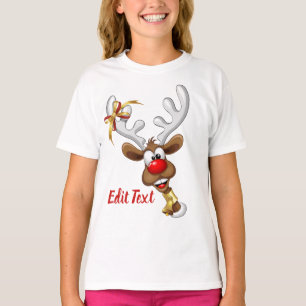 Camiseta Meme Divertido de Navidad de Reno Mirando