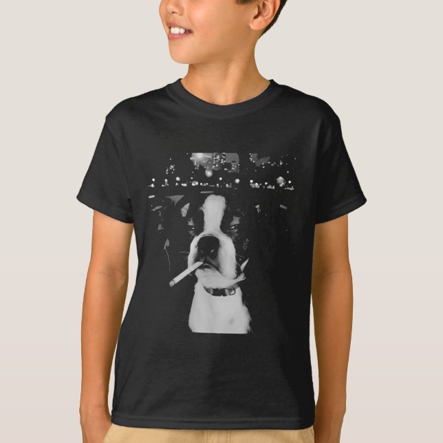 Camiseta Meme Divertido de Perro Fumando (Anverso)
