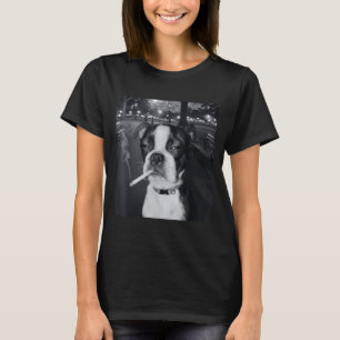 Camiseta Meme Divertido de Perro Fumando Cigarrillo Meme de