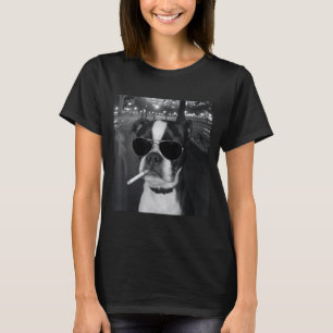 Camiseta Meme Divertido de Perro Fumando Cigarrillo Meme de