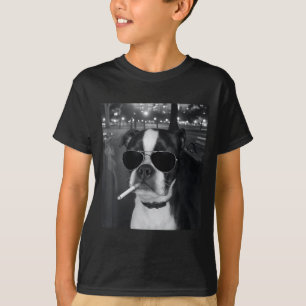 Camiseta Meme Divertido de Perro Fumando Cigarrillo Perro A
