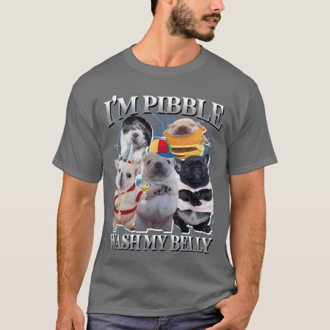 Camiseta Meme Divertido de Perro Pibble Brainrot Lava Mi Ba (Anverso)