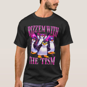 Camiseta Meme divertido de pingüino retro con rizz y tism 