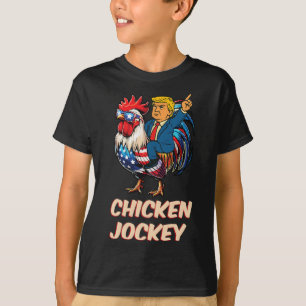 Camiseta Meme divertido de Trump con jockey sobre pollo