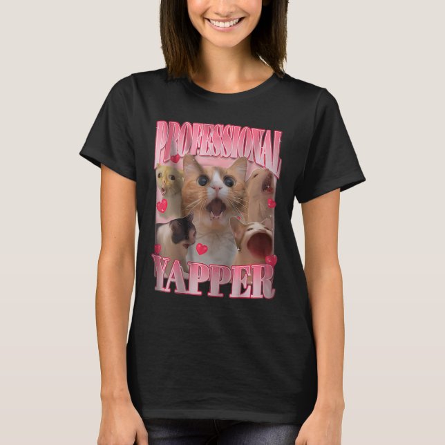 Camiseta Meme divertido de yapper Cat profesional (Anverso)