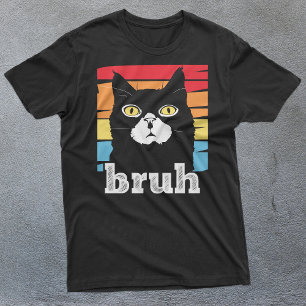 Camiseta Meme divertido que dice Bruh con gato