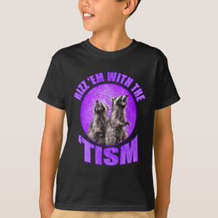 Camiseta Meme Divertido Rizz Em Con El Tism Mapache Autista