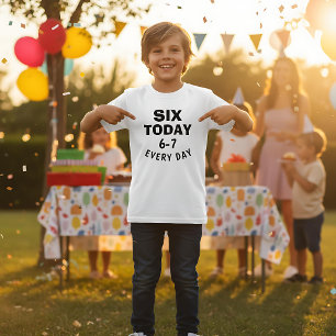 Camiseta Meme Divertido Seis Hoy 6-7 Todos los Días Cumplea