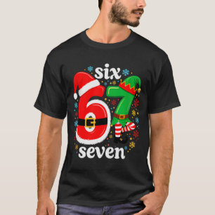 Camiseta Meme Divertido Seis Siete 67 Elfo 6 7 Santa Navida