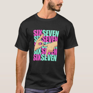 Camiseta Meme Divertido Seis Siete Rosa Azul Argot Humor Ge