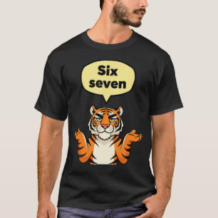 Camiseta Meme Divertido Seis Siete Tigre Seis Siete Argot G