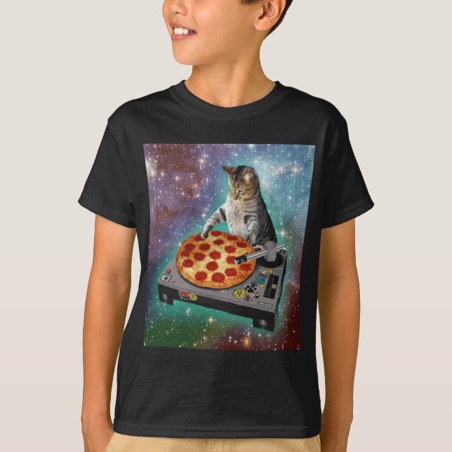 Camiseta Meme espacial Galaxia Universe Pizza Kitty Kitten (Anverso)