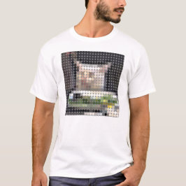 Camiseta Meme Gato en Mesa pixeldot