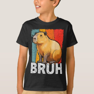 Camiseta Meme gráfico divertido capybara bruh para chicos c