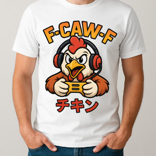 Camiseta Meme gráfico japonés de F-Caw-F Chicken Gamer
