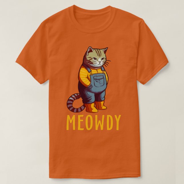 Camiseta Meme Meow Howdy Meowdy 3 (Diseño del anverso)