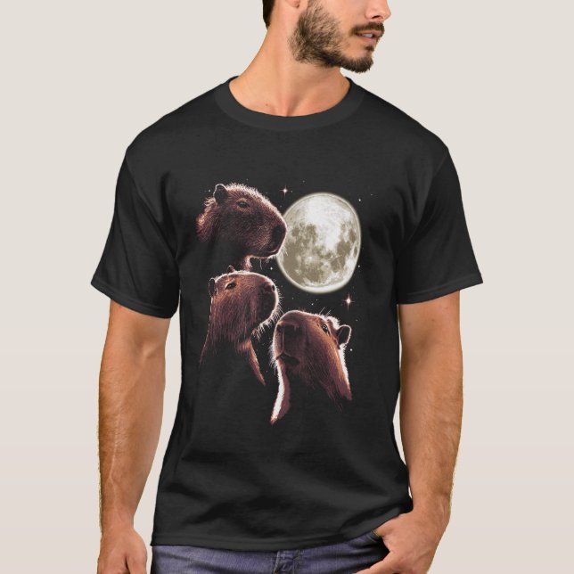 Camiseta Meme místico de Capybara Moon Funny de Capybara C (Anverso)