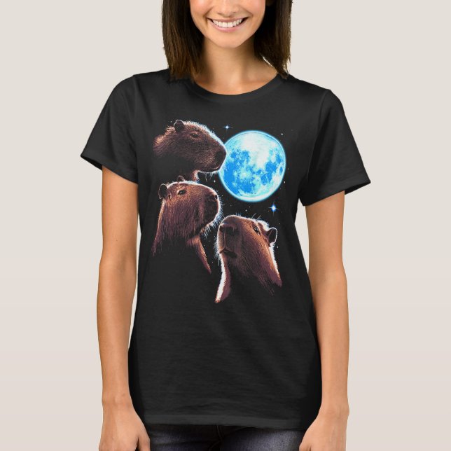 Camiseta Meme místico de Capybara Moon Funny de Capybara C (Anverso)