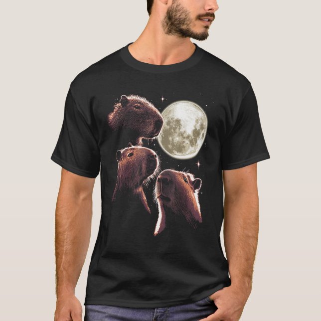 Camiseta Meme místico de Capybara Moon Funny de Capybara C (Anverso)