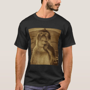 Camiseta Meme Mono Pensativo Vintage Retro 