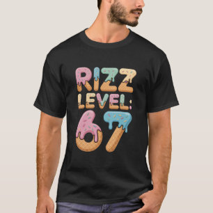 Camiseta Meme Nivel Rizz 67 Helado Goteo Meme Seis