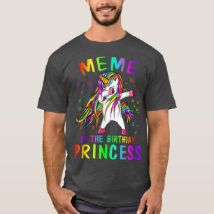 Camiseta Meme of the Birthday Princess Girl Dabbing Unicorn