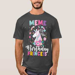Camiseta Meme Of the Birthday Princess Unicorn Birthday Par