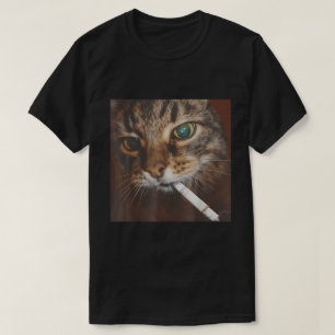 Camiseta Meme para fumar gato