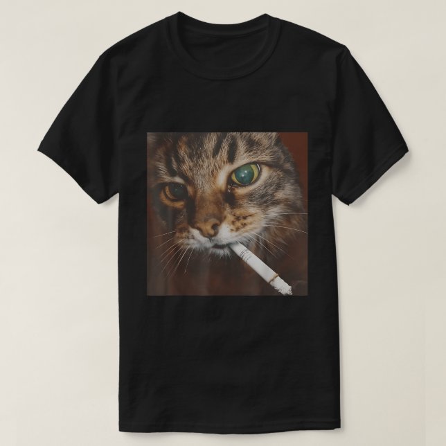Camiseta Meme para fumar gato (Diseño del anverso)