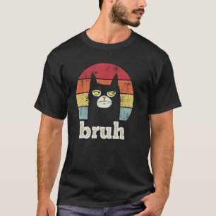 Camiseta Meme que dice Bruh con un gato saluda a los adoles