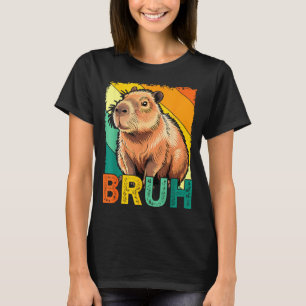 Camiseta Meme Retro Vintage Capybara Bruh Para Chicos Chica