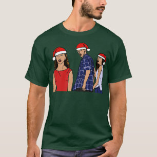 Camiseta Meme Santa Hat, amigo-boyfriend distraído