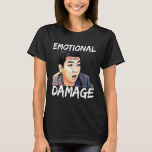 Camiseta Meme satírico sobre el daño emocional gracioso, el