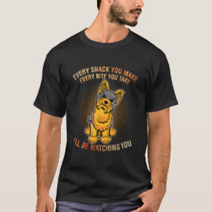 Camiseta Meme Terrier de Yorkshire Cada bocadillo que voy a