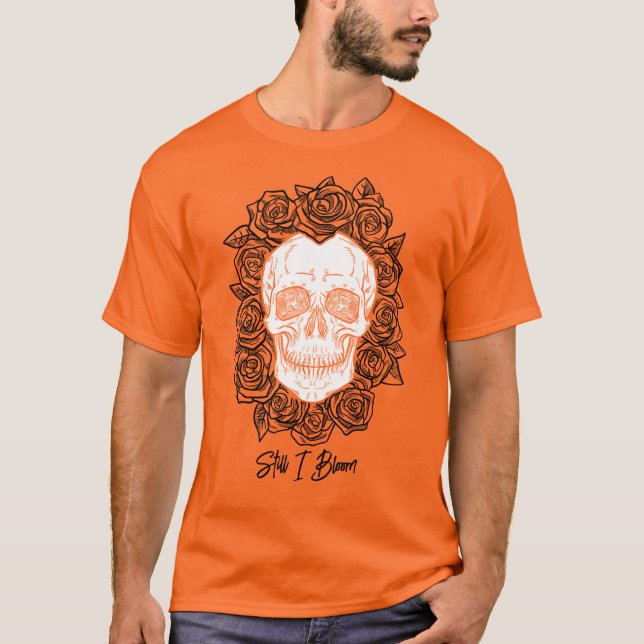Camiseta ¡Memento Mori! Calavera y Rosas, mano dibujada (Anverso)