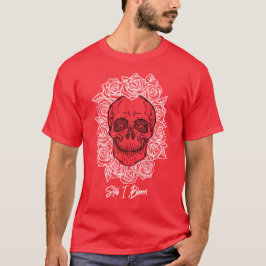 Camiseta ¡Memento Mori! Calavera y Rosas, mano dibujada