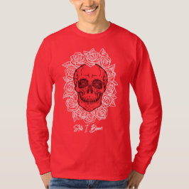 Camiseta ¡Memento Mori! Calavera y Rosas, mano dibujada