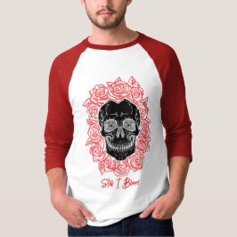 Camiseta ¡Memento Mori! Calavera y Rosas, mano dibujada