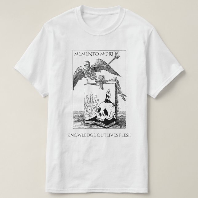 Camiseta memento mori dark academia (Diseño del anverso)