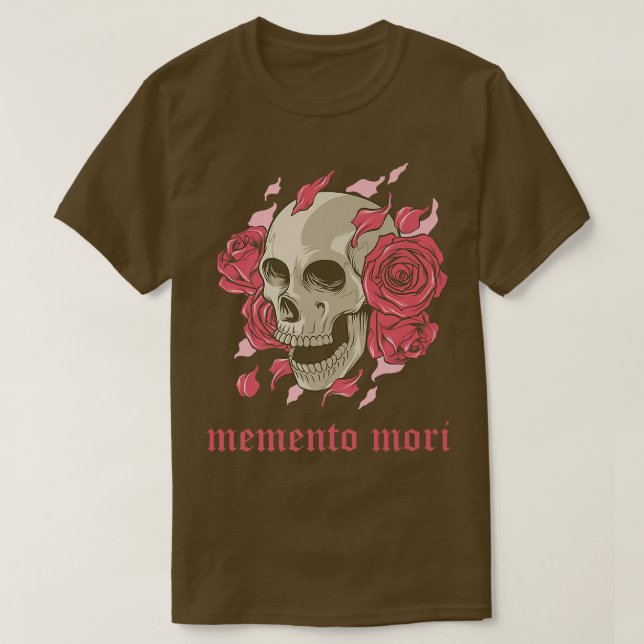 Camiseta Memento Mori Skeleton  rose Remember You Die philo (Diseño del anverso)