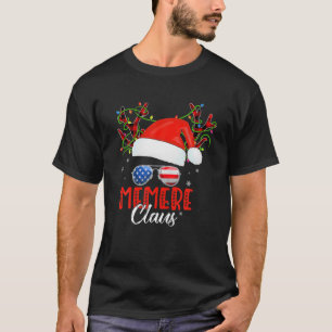 Camiseta Memere Claus Reindeer Santa Messy Bun Navidades Fa