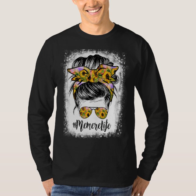 Camiseta Memere Life Bleached Memere Life Sunflower Messy (Anverso)