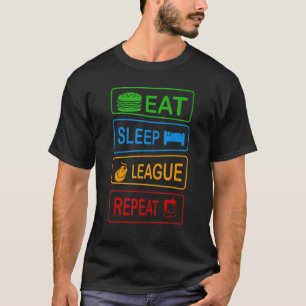 Camiseta Memes de juego de azar repetidos de Eat Sleep Leag