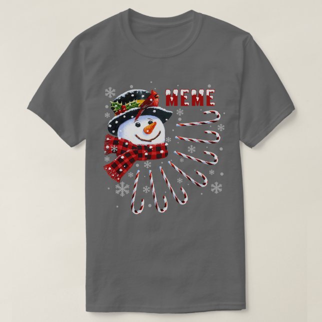 Camiseta Memes divertidos de Navidades Snowman con velas (Diseño del anverso)