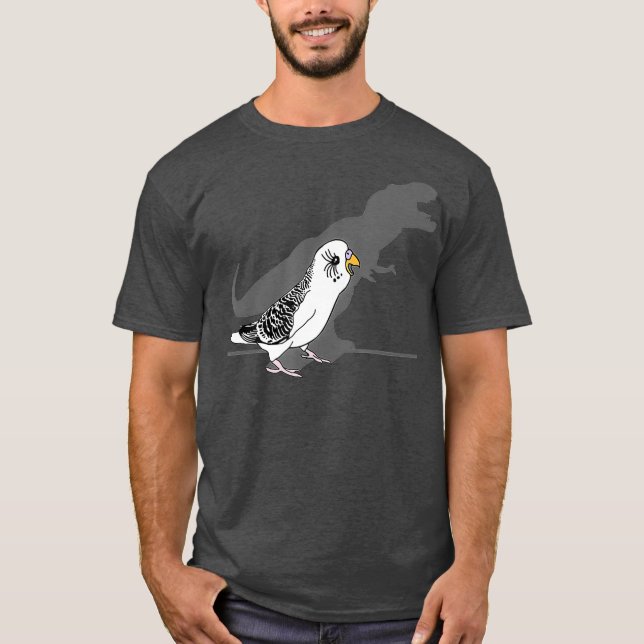Camiseta Memes divertidos de T-rex White Budgie Birb Cute P (Anverso)