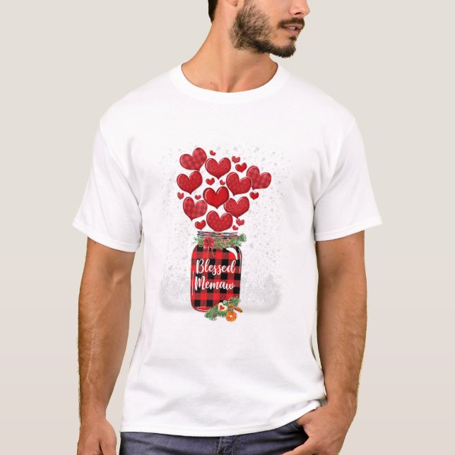 Camiseta Memo corazón rojo plaid Happy (Anverso)