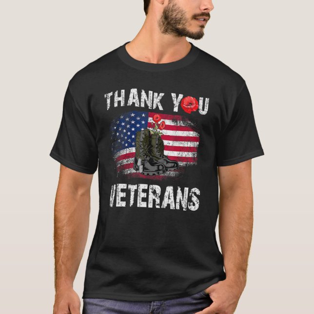 Camiseta Memo de 'Gracias Veterans Combat Boots contra las  (Anverso)