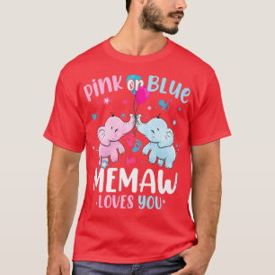 Camiseta Memo rosa o azul te ama género revela elefante