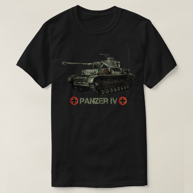 Camiseta Memorabilia del tanque alemán Panzer IV (4) de la  (Diseño del anverso)