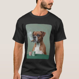 Camiseta Memorando de Boxer Jugando Poker Fumando Puro Apos